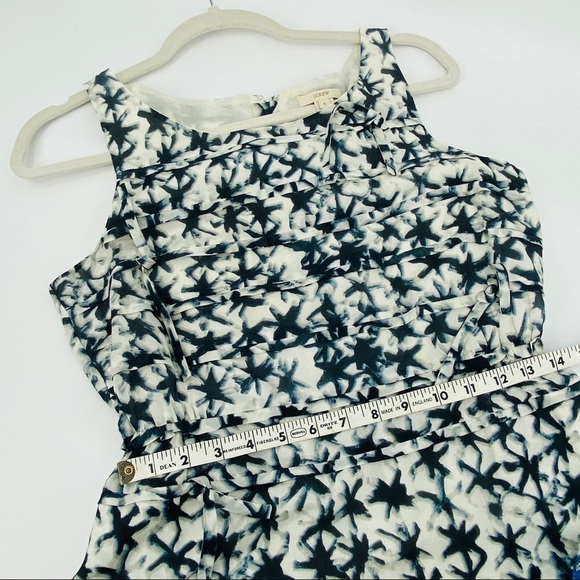 J. Crew Blue Stars Layered Silk & Cotton Blend Midi Dress Size 4 - Picture 13 of 14